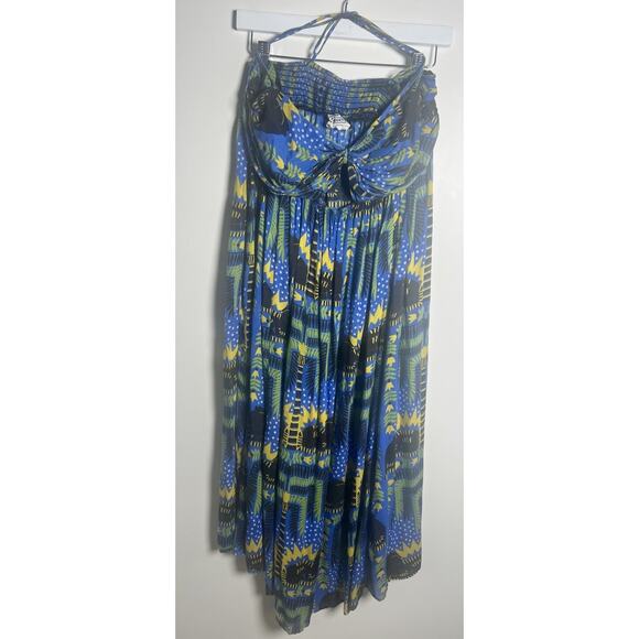 Anthropologie X Joao Incerti Strappy Bandeau Maxi Smocked Halter Dress Plus 1X - Picture 4 of 12